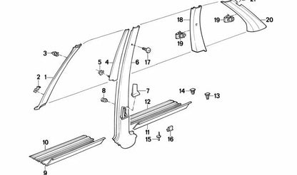 Tapa izquierda OEM 51431916681 para BMW E30. Original BMW.