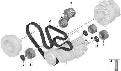 Polea de desviación OEM 11287627053 para BMW F01, F02, E71. Original BMW.