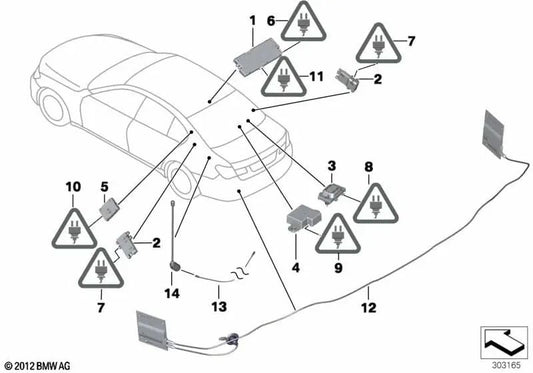 Diversity Receiver Antennas for BMW F01N, F02N (OEM 65209346802). Original BMW.