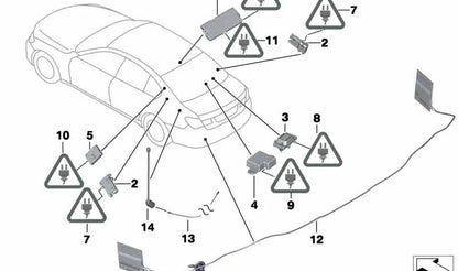 Antenas que recebem diversidade para BMW F01N, F02N (OEM 65209346802). BMW original.