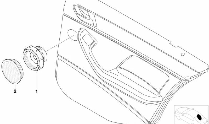 Porta traseira da grade traseira embelencial OEM 65138374764 para BMW E46. BMW original.