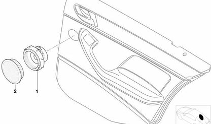 Porta traseira da grade traseira embelencial OEM 65138374764 para BMW E46. BMW original.