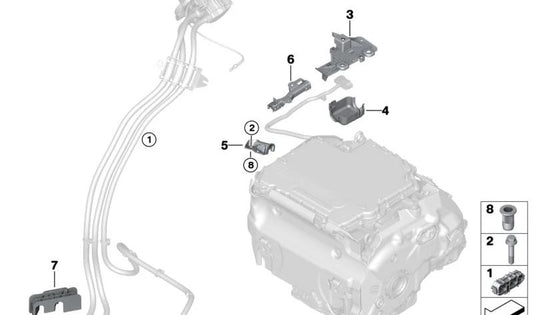 OEM fixing support 12529886420 for BMW G08, G26. Original BMW piece, ideal for electrical or motor systems. Ensures a firm and durable assembly. Original BMW spare.