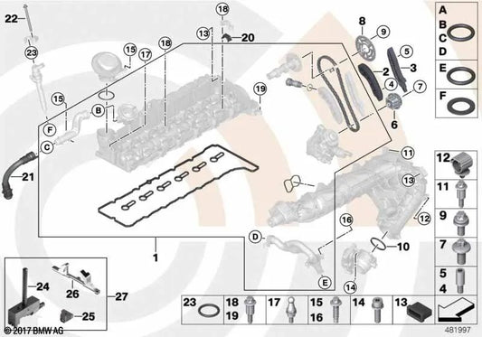 Matrix for BMW E90N, E91N, E92, E92N, E93, E93N Series 5 F07, F10, F11 X5 E70N X6 E71 (OEM 83302409664). Genuine BMW.