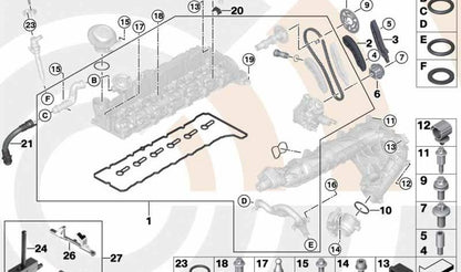 Elemento de fijación OEM 11617807483 para BMW E90, E91, E92, E93, F07, F10, F11, F01, F02, E70, E71. Pieza original BMW.