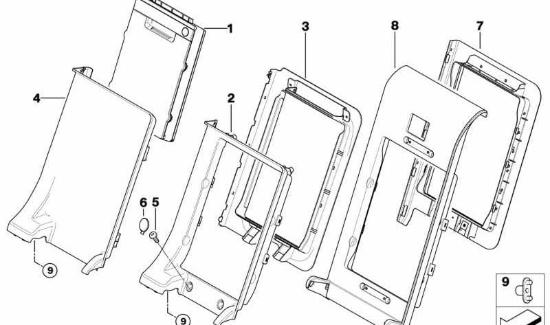 Bolsa portaesquís OEM 52209172235 para BMW E70, E71. Original BMW.