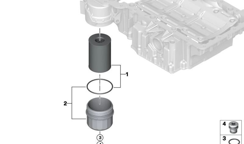 Juego de inserción de filtro de aceite para BMW Serie 5 F07, F10, F11, G30, Serie 6 F06, F12, F13, Serie 7 F01N, F02N, F04, G11, G12, Serie 8 G14, G15, G16, X5 E70N, F15, G05, X6 E71, F16, G06, X7 G07 (OEM 11427583220). Original BMW