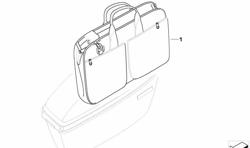 Bolsa interior para maleta OEM 71607704109 para motos BMW R1200RT, R1250RT, F750GS, F850GS... y más. Original BMW Motorrad.