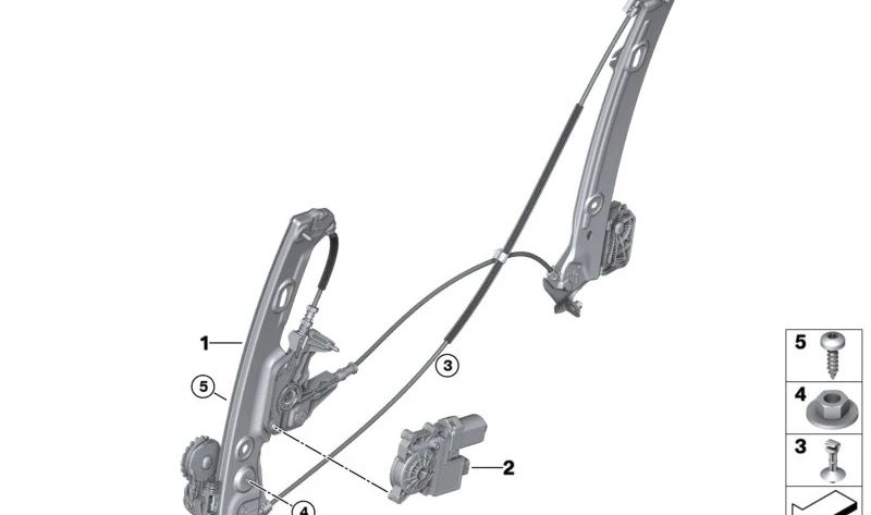 Elevalunas delantero derecho sin motor OEM 51335A2A962 para BMW G22 420d, 420i y 420i xDrive. Compatible con todas las versiones desde 2020 hasta 2024. Recambio original BMW.