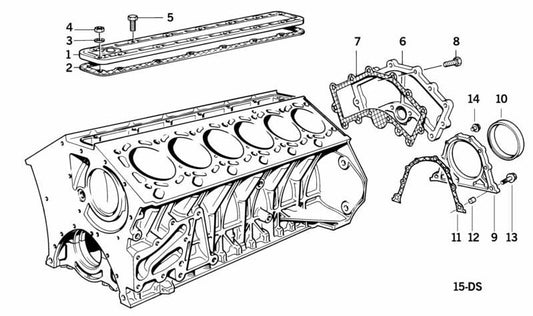 Tapa cierre motor OEM 11141736975 para BMW E32, E38, E31. Pieza original BMW.