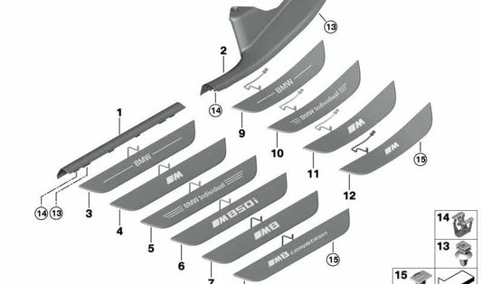 Deixado Intack Equinetor Intack para BMW 8 G16 Series (OEM 51478077337). BMW original.