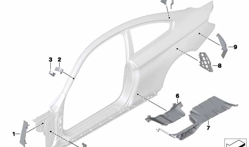 Embellecedor exterior marco techo OEM 41007323205 para BMW Serie 4 F32 (418d, 418i) modelos 2015-2020. Pieza original BMW.