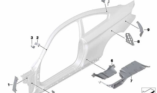 Embellecedor exterior marco techo OEM 41007323205 para BMW Serie 4 F32 (418d, 418i) modelos 2015-2020. Pieza original BMW.