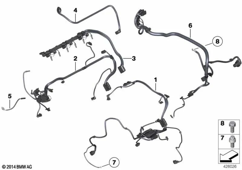 Faire du faisceau de câblage moteur pour la série BMW 5 F10, F11, série 6 F13, X3 F25, X5 E70N, X6 E71 (OEM 12517620557). BMW d'origine.