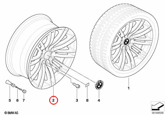 Alloy tires m double radios 219 OEM 36102284051 for BMW E90, E90N, E92, E92N, E93, E93N. Original BMW.