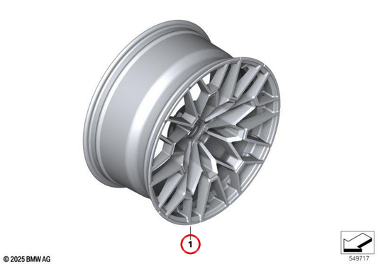 Ruota a disco posteriore in metallo leggero OEM 36105B75483 per BMW Serie 4 G82N, M4 CS... e altro ancora. BMW originale.