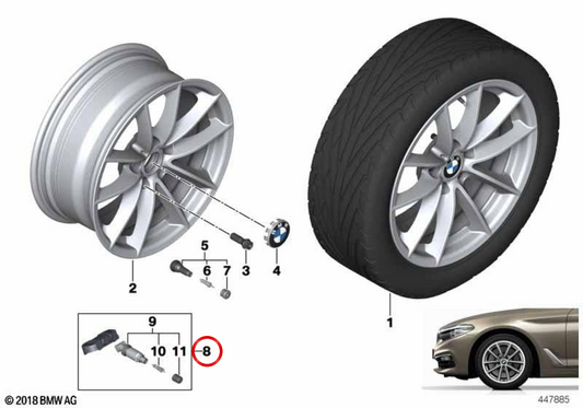 Módulo eletrônico do sensor de pneus (TPMS) OEM 36106887146 para BMW F90, G30, G31, G32, G11, G12, F91, F92, F93, G14, G15, G16, G01, F97, G02, F98, G05, G06, G07. BMW genuíno.
