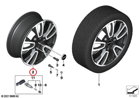 902 Jet Black Uni Speichen-Aluminiumrad OEM 36106898049 für MINI F56 LCI, F57 LCI. Originaler MINI.