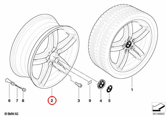 BMW M ALLAZIONE TYRES Double Radio 208 18 "OEM di seta 36107839305 per BMW E81, E82, E87 ed E88. BMW originale.