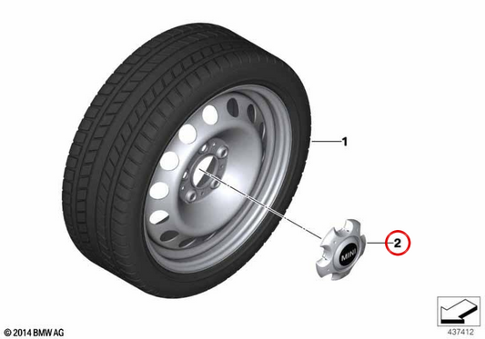 Tampa do cubo da roda OEM 36109804232 para MINI Cooper F55, F56, F57... e muito mais. MINI originais.