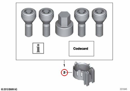 OEM 36109806908 Anti -Denft -Radschraube für Mini -Landsmann R60, Paceman R61 ... und mehr. Original Mini.