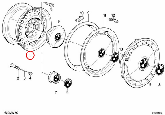 Steel tire Classic OEM 36111123703 for BMW E28. Original BMW.