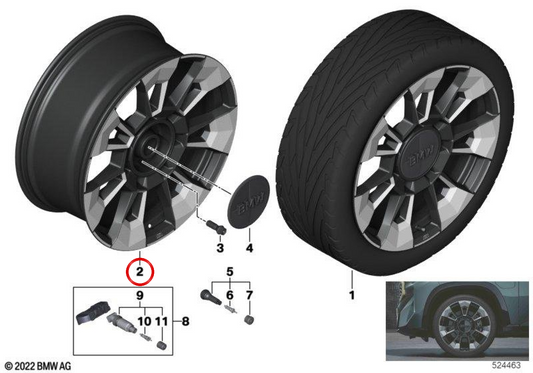 Roda de liga leve M Estrella 923 OEM 36111543992 para BMW G30, G31, G38. BMW genuíno.