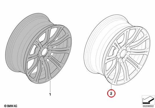 Piene in lega M Double Radio 220 OEM 36112842947 per BMW E92, E93. BMW originale.