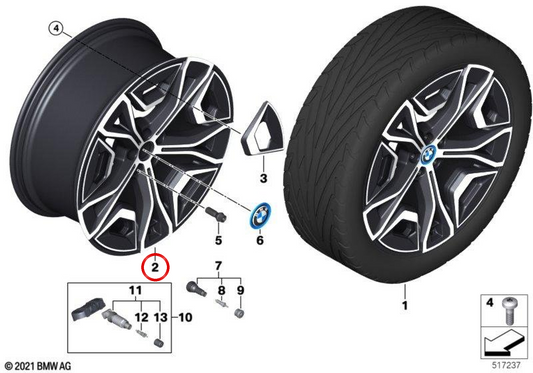 Aerodynamik 1021 22 "OEM 36115A02659 Leichtmetallräder für BMW IX (i20). Original BMW.