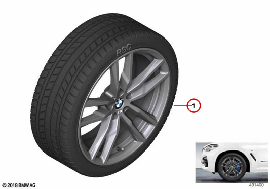 Complete Winter Wheel 19 "M Double Radio 698 with Runflat Oem 36115A279A0 for BMW X3 G01, G01N and BMW X4 G02, G02N. Original BMW.