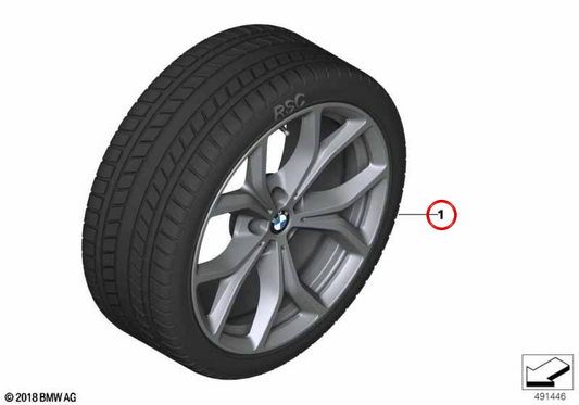 Rueda Completa de Invierno V-Speiche 735 para varios modelos/series de BMW (OEM 36115A81985). Original BMW