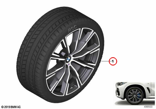 Rueda completa de invierno M estrella 740 OEM 36115A81992 para BMW G05, G06. Original BMW.