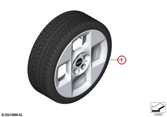 Roue complète hiver 17" OEM 36115A8FF98 pour MINI F66, F65, Cabrio F67. MINI d'origine.