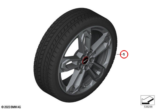 Roue complète hiver JCW Double Spoke 1041 OEM 36115A91157 pour MINI Countryman U25 (10/2022 - 03/2025). MINI d'origine.