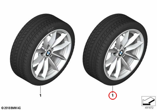 Conjunto completo de rodas de inverno V-Speiche 774 para BMW Série 3 G20, G20N, G21, G21N (OEM 36115A92C79). BMW genuíno.