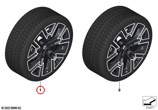 Full Winter Wheel M Aerodynamik 939 OEM 36115B4A8A6 for BMW G60, G61. Original BMW.