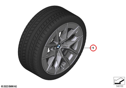 Rueda completa de invierno Aerodynamik 854 OEM 36115B4E056 para BMW E30, G26. Original BMW.