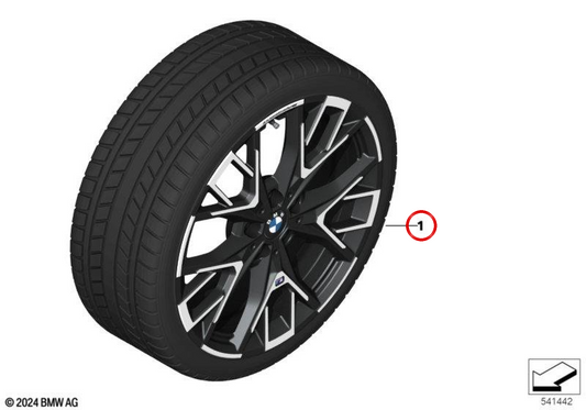Roda de inverno completa M Performance Y-Spoke 979 OEM 36115B4E924 para BMW F70, E28. BMW genuíno.