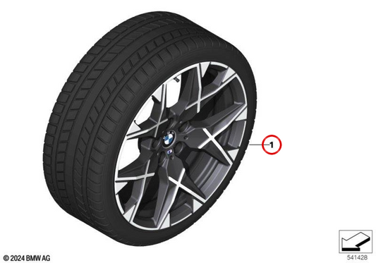Volles Winterrad M y-Speiche 1035 für BMW x3 G45 (OEM 36115B4E9E2). Original BMW