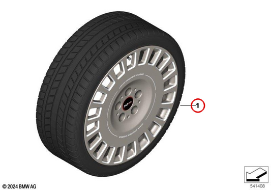 Wheel invernale completo JCW Rallye ha parlato 992 OEM 36115B4EA76 per Mini J05 (Mini Countryman U25 dal 03/2020). Mini pneumatico originale con pneumatico invernale montato.