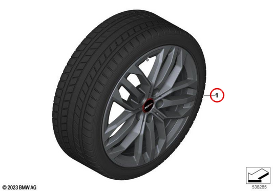 Cerchio completo invernale JCW 18" Frozen Grey OEM 36115B5D016 per MINI Countryman U25 (10/2022 - 03/2025). Originale MINI.