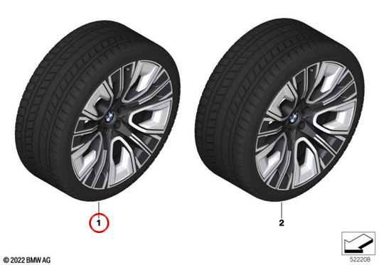 Full Winter Wheel Game pour BMW 7 G70 Series, X3 G45 (OEM 36115B61CF5). BMW d'origine