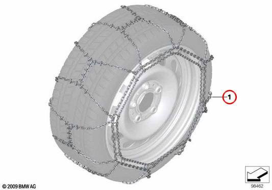 Cadena de nieve Comfort OEM 36115B634F5 para MINI F66, F65, Cabrio F67. Original MINI.