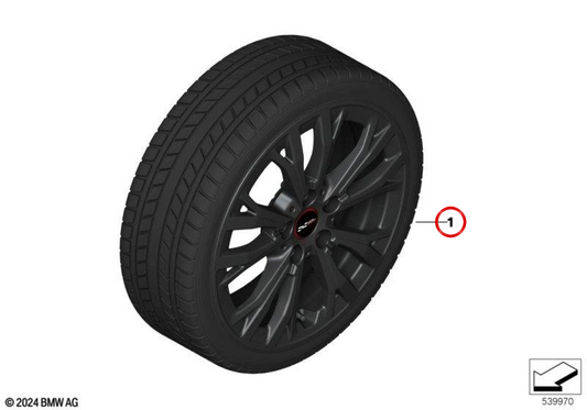 Ruota invernale completa JCW Star Spoke 962 OEM 36115B83C42 per MINI F55, F56, F57... e altro ancora. MINI originale.