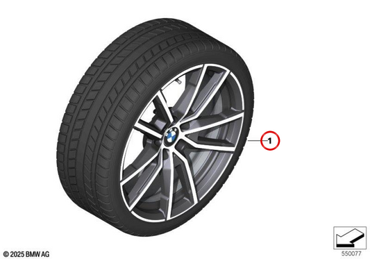 Roda de inverno completa 18" OEM 36115B84304 para BMW Série 3 (G20, G21), Série 4 (G22, G23)... e muito mais. BMW original.