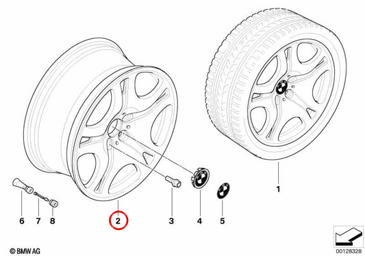Alloy tire Design star 92 OEM 36116760627 for BMW E63 and E64. Original BMW.