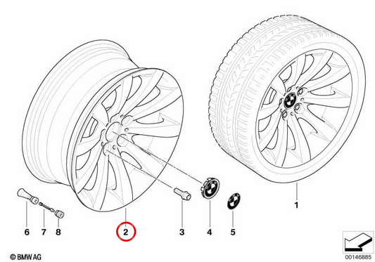 Llantas de Aleación Estrella 218 para BMW Serie 6 E63, E64 (OEM 36116770941). Original BMW