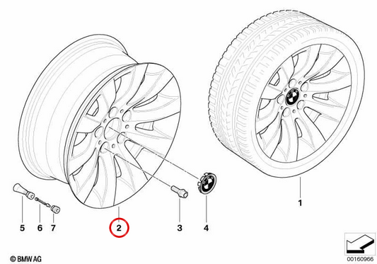 Conception radiale des pneus en alliage 244 OEM 36116777347 pour BMW 1 E81, E82, E87, E88. BMW d'origine.
