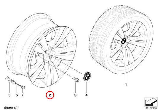 Tires originaux Double Radio 278 OEM 36116783285 pour la BMW Série 5 (E60, E61). BMW d'origine.