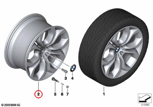 Legierung Tire Y-Speichen 336 OEM 36116796152 für BMW E70, E71, E72. Original BMW.